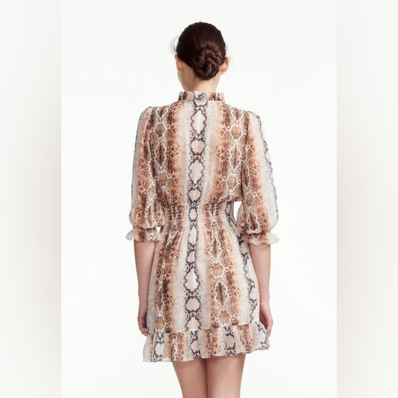 Maje Snake Print Sheer Mini Dress Size S (1) - Picture 2 of 14